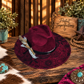 Midnight Merlot | Celestial Engraved Burgundy Western Hat