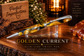 Golden Current | Hand-Turned Black & Gold Shimmer Acrylic Slim-Line Pen