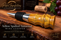 Yellow Spalted Tamarind | Hand-Turned Wine Stopper
