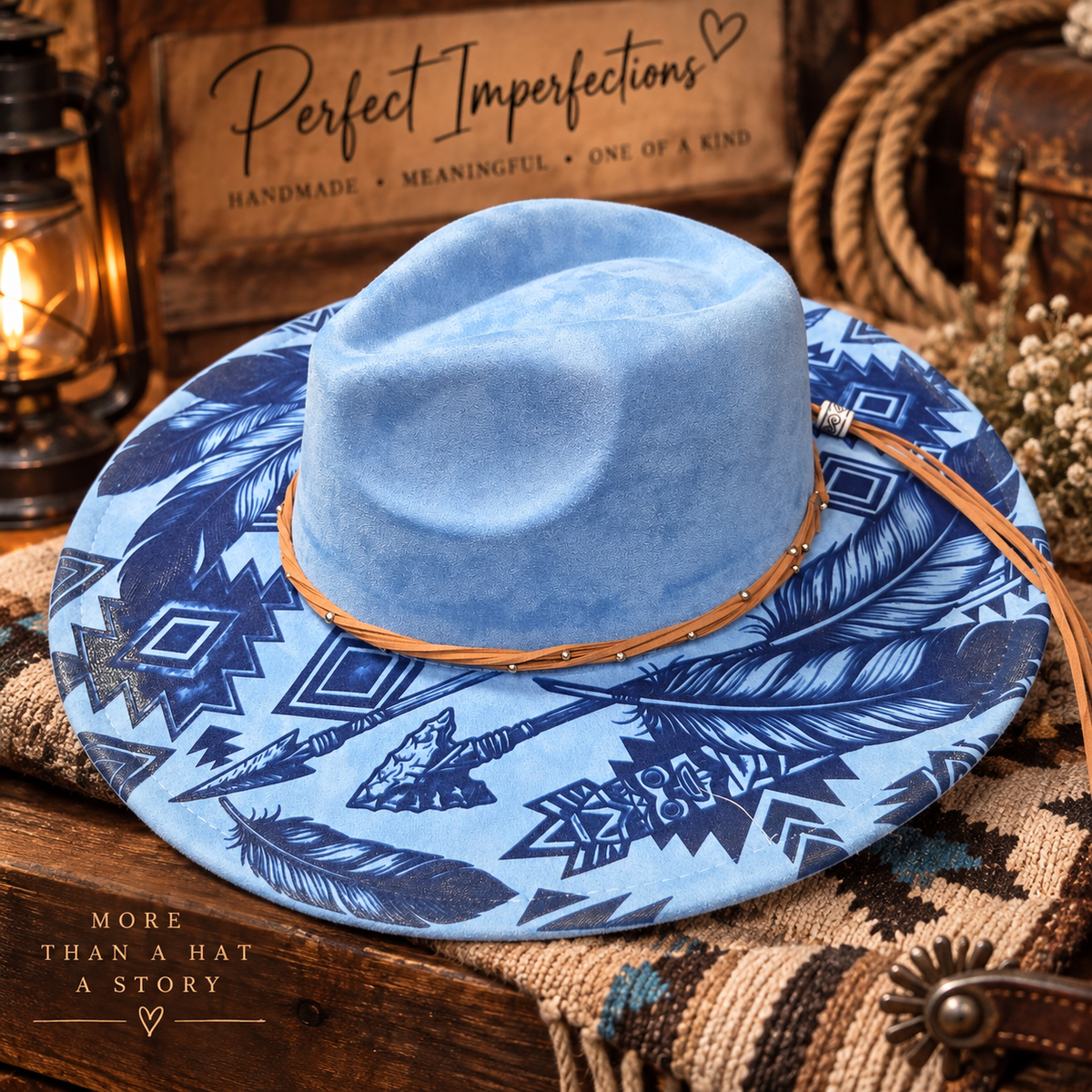 Blue Mesa | One-of-a-Kind Laser-Engraved Felt Hat